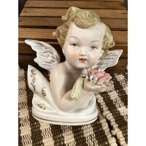 Vintage Lefton China Cherub Head Hand Painted Japan K1415 Collectible Figure